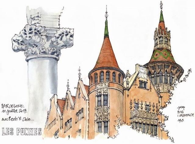 比利时钢笔画大师手绘西方古典建筑