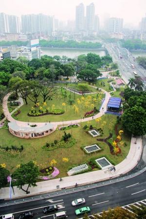 广州海珠广场围蔽八年拆除 改建成休闲广场