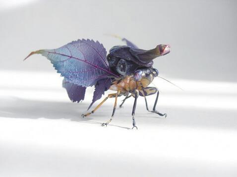 日本艺术家Hiroshi Shinno创作的仿真昆虫雕塑