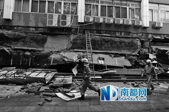 深圳大厦屋檐垮塌3死12伤 初步调查因钢筋锈蚀