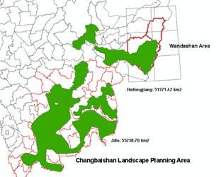 20世纪70年代中国野生东北虎的分布