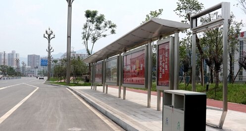 广安-前锋线公交车站点建设如火如荼_频道-广