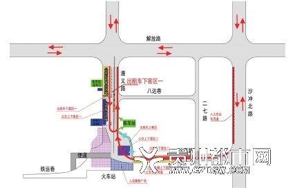 贵阳火车站站交通调整示意图图片