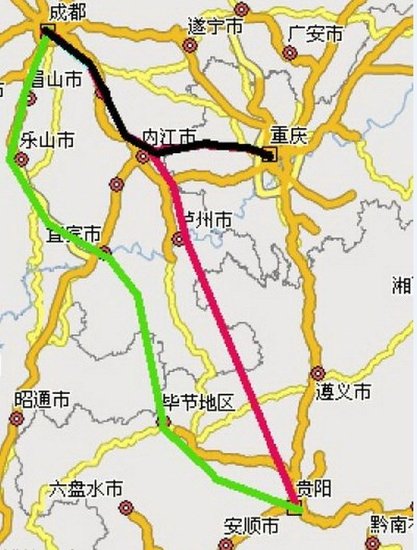 成贵高铁线路图