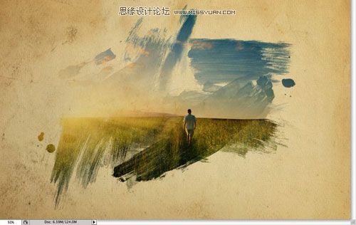 Photoshop笔刷制作意境无限的照片边框_湖北