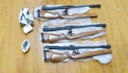 快递现3支高压气枪 男子花2万多元钱买枪消遣