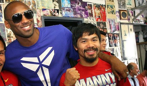 科比观帕奎奥训练学步法 套近乎自称拳王兄弟