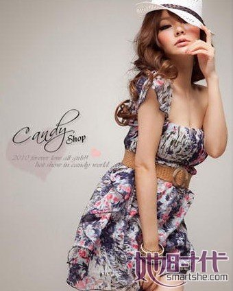 雪纺碎花裙 可爱于性感完美融合_大楚网_腾讯