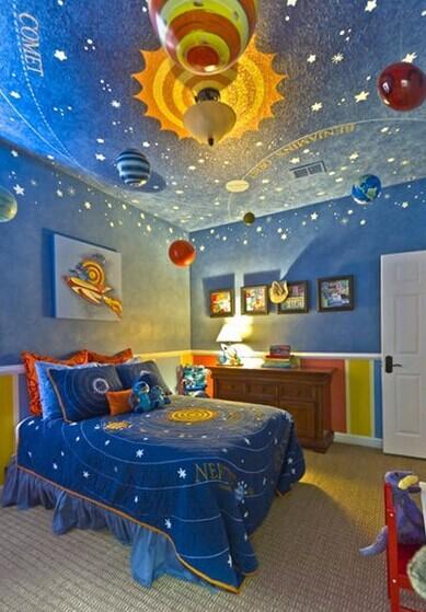 与另一个地球相遇 打造星空主题儿童房_大楚网_腾讯网