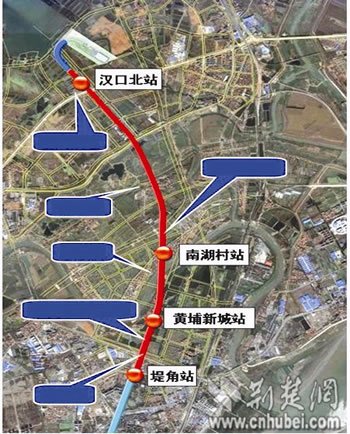 武汉轻轨汉口北延长线动工 2013年20分钟到汉