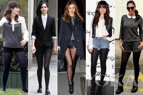 略带休闲的日装搭黑丝 女星也追捧另类穿法 _