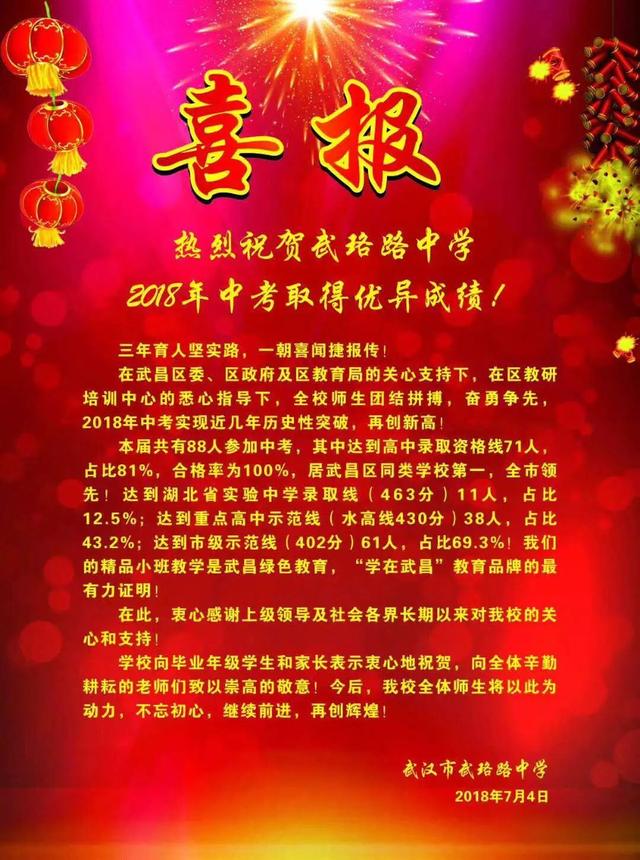 2018武汉出乎喜报出炉,哪所成绩初中最中考意教学英语能力教师学校自己提高图片