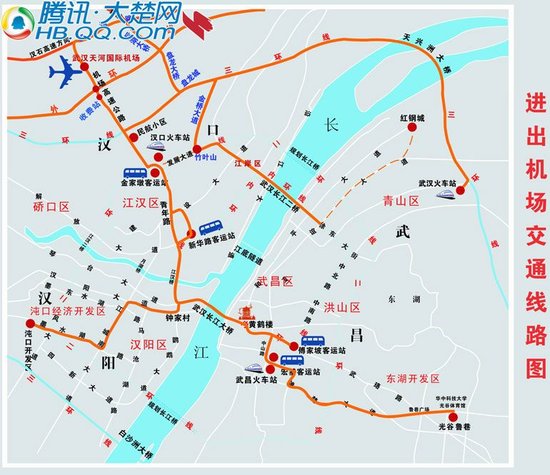 武汉天河机场国际航站楼交通线路图