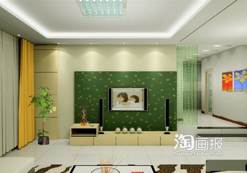 电视背景墙装修效果图2013图片 创意客厅装修