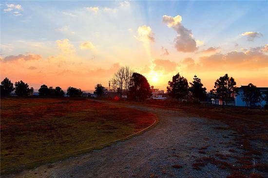 美丽昌宁 冬季日出醉田园