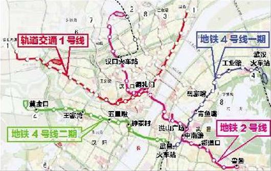 武汉地铁4号线全线动工 将串起3大火车站(图)
