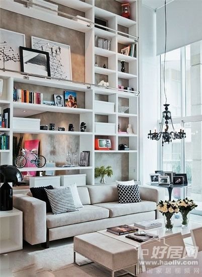 书籍收纳有格调 格子控的书房装修