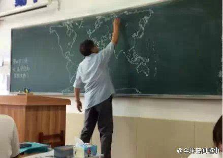盘点"身怀绝技"的老师 手绘世界地图(组图)