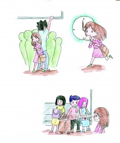 武汉地铁族秀挤车秘籍 上车跟着大块头最有益