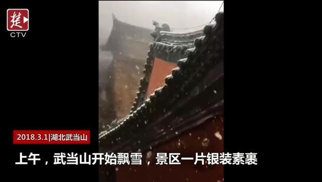 元宵节前武当山飘下春雪 一片银装素裹蔚为壮观