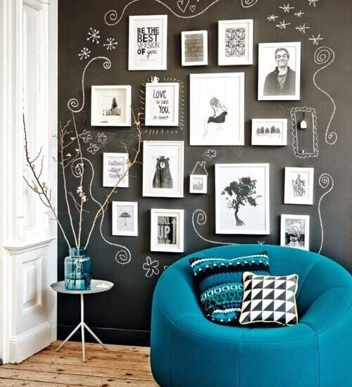 优雅的墙面 一块黑板的复古风范