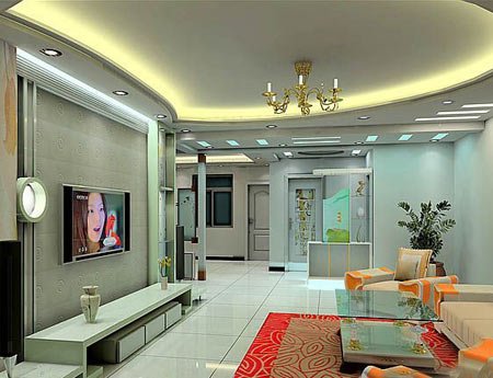 客厅吊顶装修效果图+颇具时尚典范