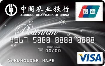 中国农业银行尊然白金卡