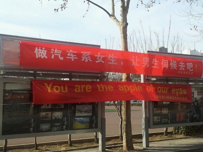 清华大学<em>女生节标语</em> 不愧受过高等教育_大楚网