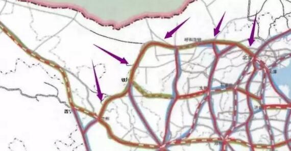 八横规划 主要包括北京至呼和浩特至银川至兰州.图片