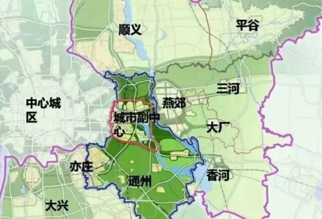 北京城市副中心-燕郊-潮白新城将构成“中心城市”