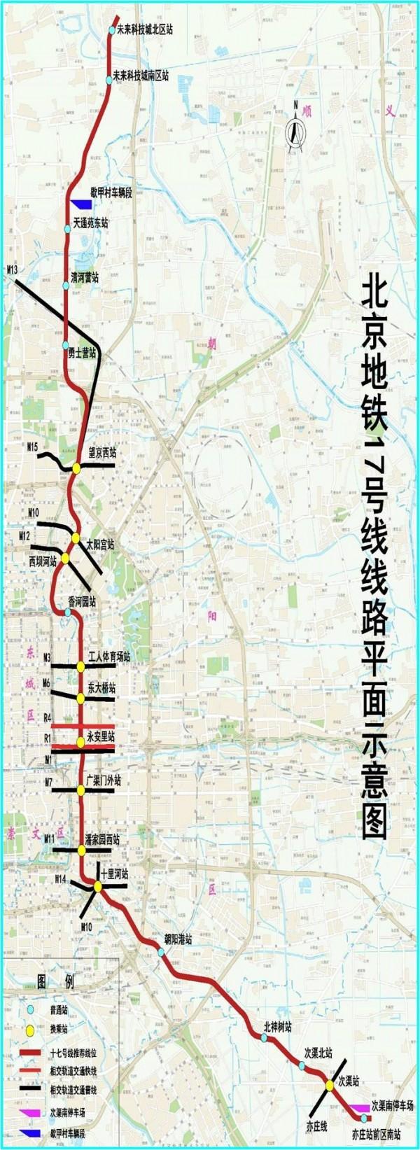 北京地铁17号线预计2020年部分开通 19站已施工_大燕网河北站_腾讯网