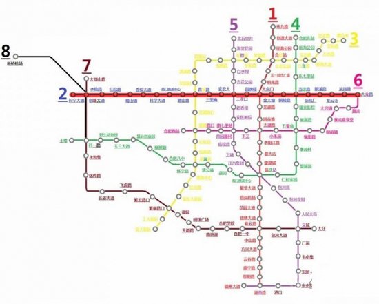 合肥市地铁二号线规划图