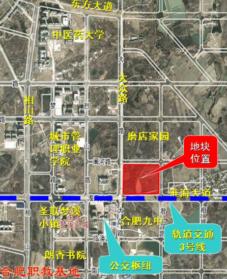 位于淮海大道和大众路东北角,地块编号为:xzqtd217,规划用途为商住地