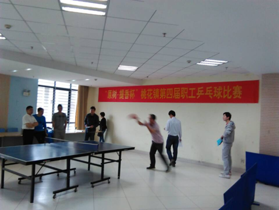 原树提香杯桃花镇第四届职工乒乓球比赛开幕