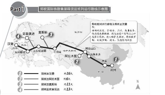 新丝绸之路郑州通往欧洲 全程1万公里运行16天