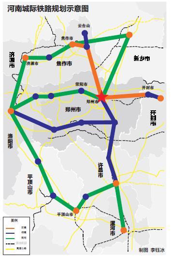 河南七城市即将建设城际铁路 覆盖人口4277万