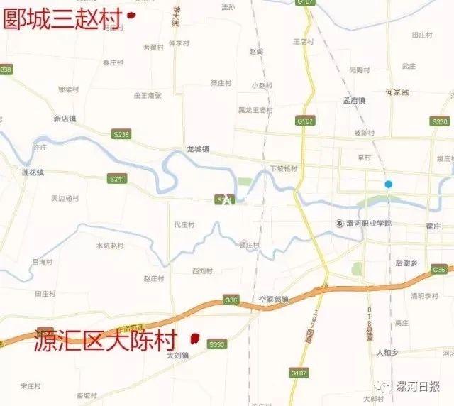 中国河南省漯河市郾城区新店镇地图(卫星地图