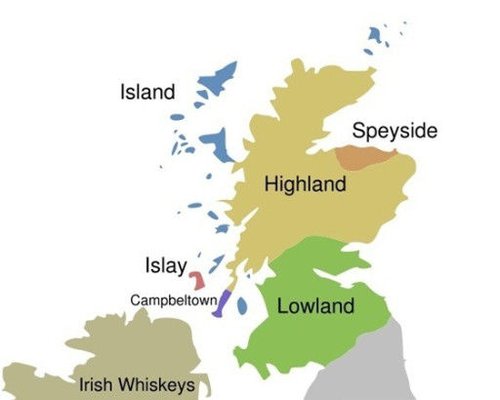 苏格兰威士忌产区地图
