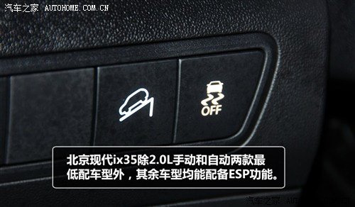 北京现代ix35 2012款车型操控配置表