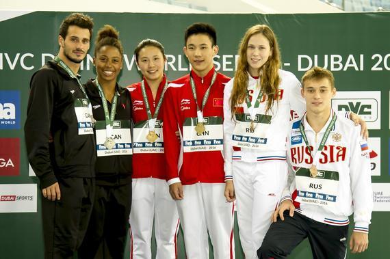 迪拜跳水系列赛中国十金包揽 女子3米板神级纪