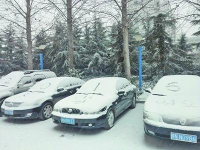 河南多地昨降2016年第一场雪 今日局地雨雪停止
