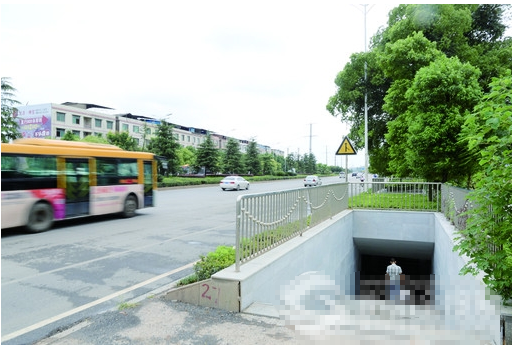 蔡伦大道奇瑞顺成4s店处地下通道开通后,行人过马路更安全方便.