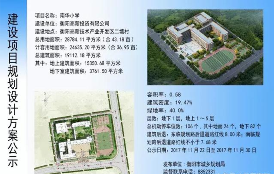蒸湘区新添三所小学开建在即!