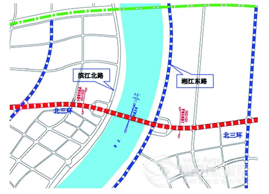 北三环湘江大桥：城区北部的新过江通道