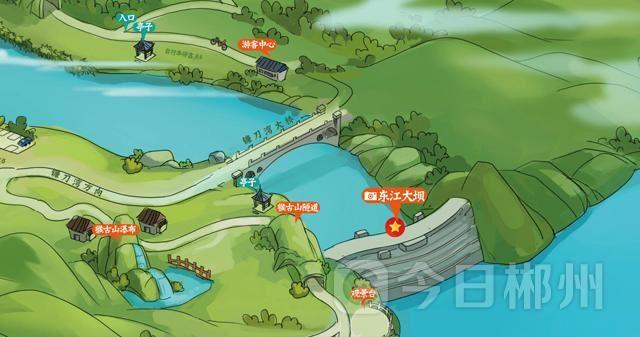 长沙周边旅游资讯:郴州东江湖有了新"导游" 首批手绘地图发行图片