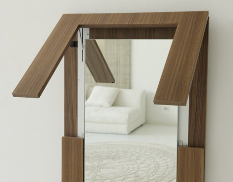 镜子与桌子合二为一 神奇的折叠家具