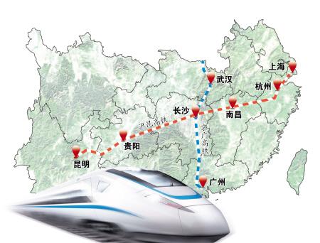 沪昆高铁杭长段年内通车 长沙将成高铁枢纽