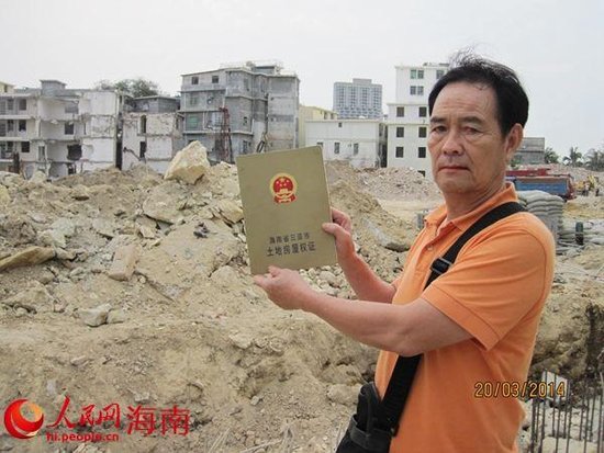 三亚市民合法房产遭强拆 开发商嚣张:去打官司