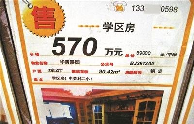 北京重点学区房价格逆势上涨 多数6年一入学名