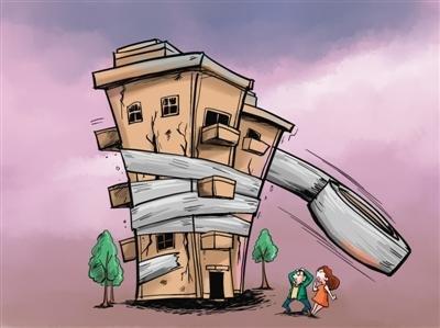 山东一居民楼柱子多处开裂 竟用透明胶带固定